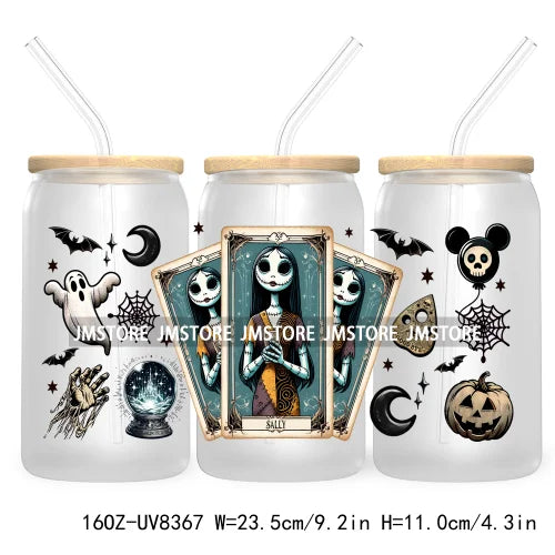 Ghostface Halloween Characters Tarot Card UV DTF Wraps Transfer Stickers Custom Labels Waterproof Logo For 16OZ  Libbey Cup Can