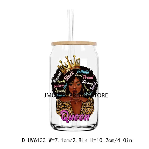 African American Black Women UV DTF Transfers Stickers Decals For Libbey Cold Cups Mugs Tumbler Waterproof DIY Craft Afro Girls