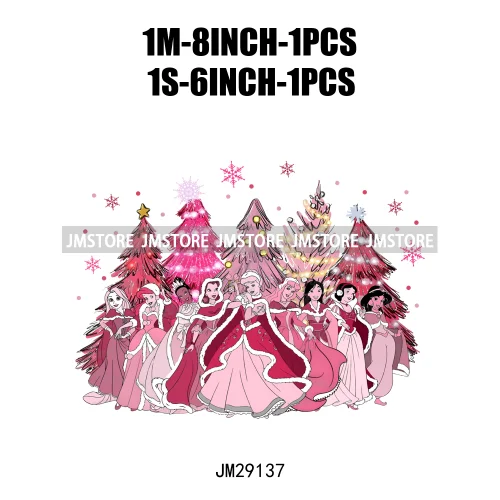 Cartoon Princess Jolly Tis The Season Christmas Party Best Day Ever Iron On DTF Transfers Stickers Ready To Press For T-shirts
