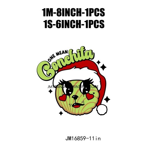 Cute Conchita Pantasmas Latin Christmas Decals Conchas Cucuys Christmas Ghouls Gifts Iron On DTF Transfers Sticker For Clothing