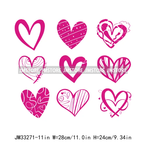 Colorful Love Heart Lips Coquette Happy Valentine's Day Iron On DTF Heat Press Transfers Stickers Ready To Press For Clothing