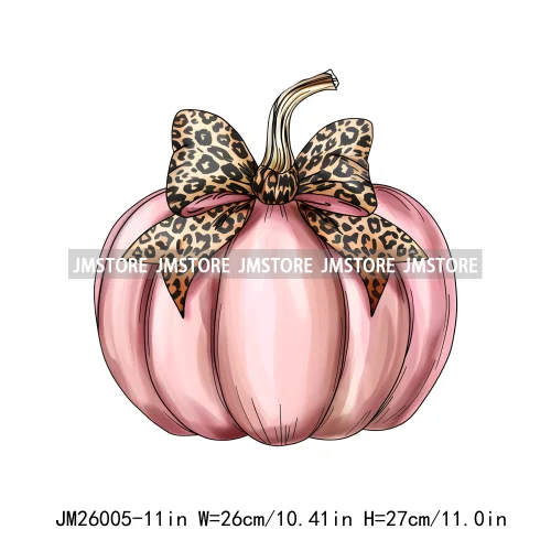 Colorful Gothic Girly Halloween Black Pumpkin Coquette Bow Decasl DTF Iron On Transfers Stickers Ready To Press For T-shirt Bags