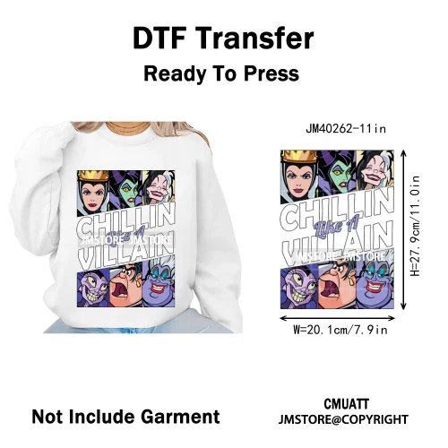 Waiting For Halloween Coquette Bad Girls Friends Wicty Logos Iron on DTF Washable Transfers Stickers Ready to Press for Clothing