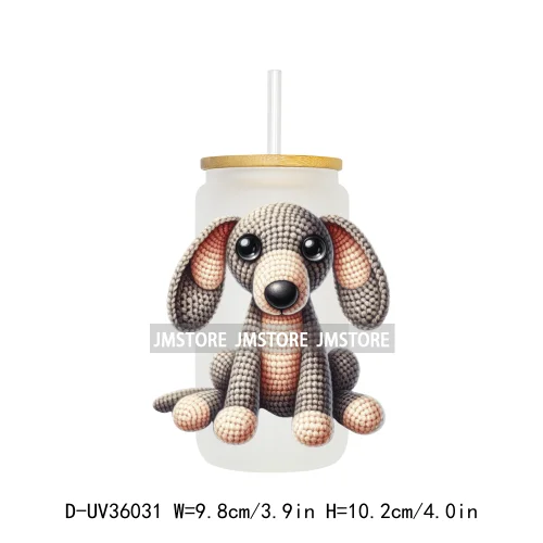 New Knitted Baby Animals UV Sticker Decals For Libbey Cold Cups Mugs Tumbler Transfer Stickers Waterproof High Quality Labels