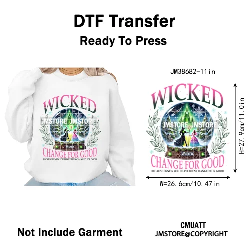 In My Witch Era Pink Goes With Green Coquette Bow Magic Broom Iron on DTF Washable Transfers Stickers Ready to Press for Textile