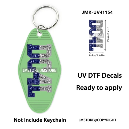 Football Cowboys Coquette Bow Game Day UV DTF Motel Keychain Wraps Ready To Apply Waterproof High Quality Hotel Keychain Decals