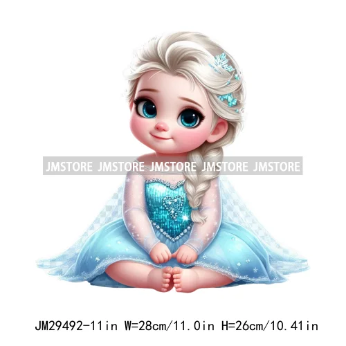 Cute Princess Cartoon Girls Baby Iron On DTF Transfers Stickers Printing Designs Ready To Press For Clothes Bags