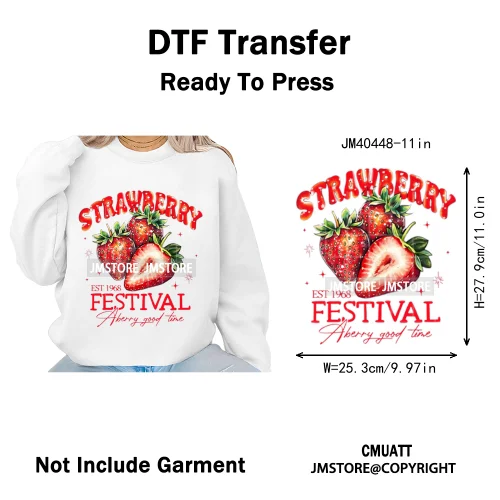 Hello Summer Vibes Watermelon Strawberry Fruit Festival Lover Coquette Iron on DTF Transfers Sticker Ready to Press for T-shirts