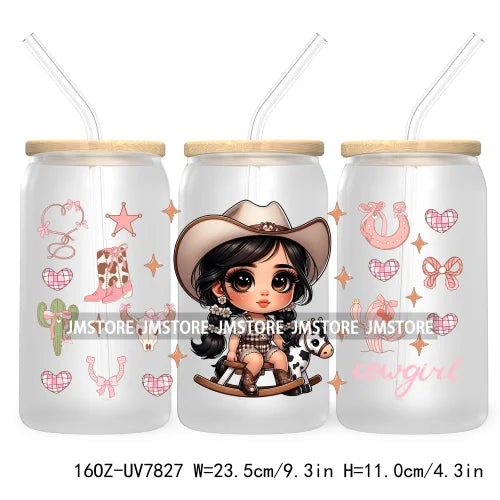 Cute Chibi Mexican Latina Baby Girl 16OZ UV DTF Cup Wrap Transfers Stickers For Libbey Glass Can Cups Tumbler Waterproof Skulls