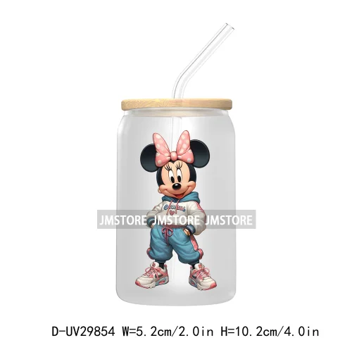 Streetwear Mouse Girl Boy UV DTF Transfer Stickers Decals For Libbey Cold Cups Mugs Tumbler Waterproof Labels Cartoon Characters