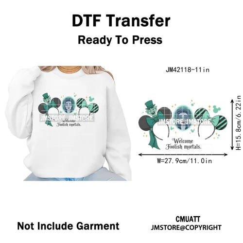 Colorful Mouse Headbands Cartoon Animal Princess Character Iron on DTF Washable Transfers Stickers Ready to Press for Clothes