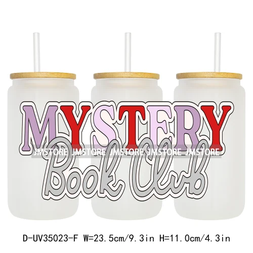 Fantasy Bookish Lover Reading 16OZ UV DTF Cup Wraps Ready To Apply Waterproof Transfer Stickers For Libbey Glass Can Tumbler