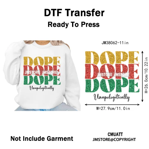 God Says She Is Dope Women Juneteenth 1865 Independence Washable Iron on DTF Transfers Stickers Ready to Press for Clothes