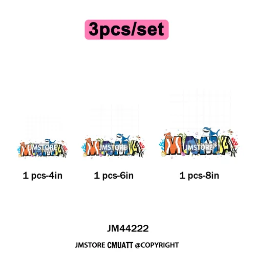 Cartoon Mama Princess Happy Mother's Day Family Vacation Iron on Washable DTF Heat Transfers Stickers Ready to Press for Hoodies