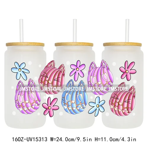 Trendy Cartoon Friends Coffee 16OZ UV DTF Cup Wraps Ready To Apply Waterproof Transfer Stickers For Libbey Glass Can Tumbler