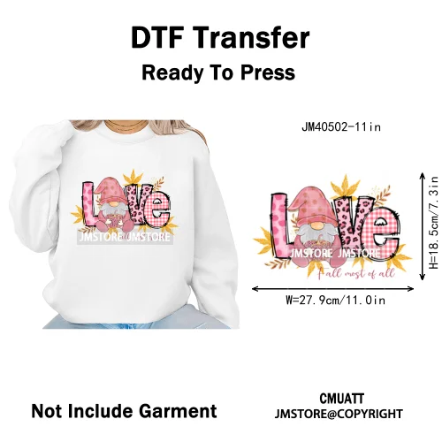 Pink Happy Fall Season Harvest Blessings Pumpkin Autumn Vibes Iron on DTF Washable Transfers Stickers Ready to Press for Hoodies