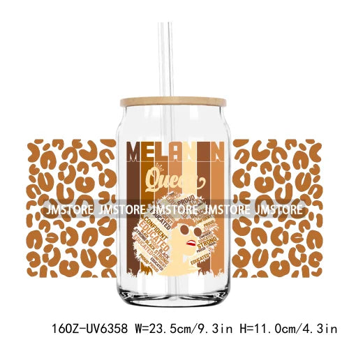 1865 Vibes Juneteenth Sunflower 16OZ UV DTF Cup Wrap Transfer Stickers Custom Label Durable Waterproof Logo For Libbey Glass Can