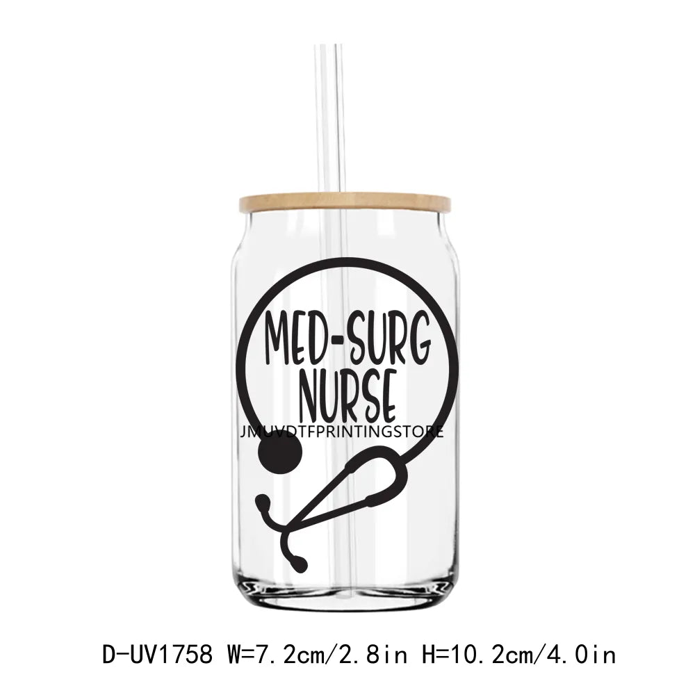 Medical NICU Nurse UV DTF Transfers Stickers Decals For Libbey Cold Cups Mugs Tumbler Pharmacist Life Waterproof DIY Craft