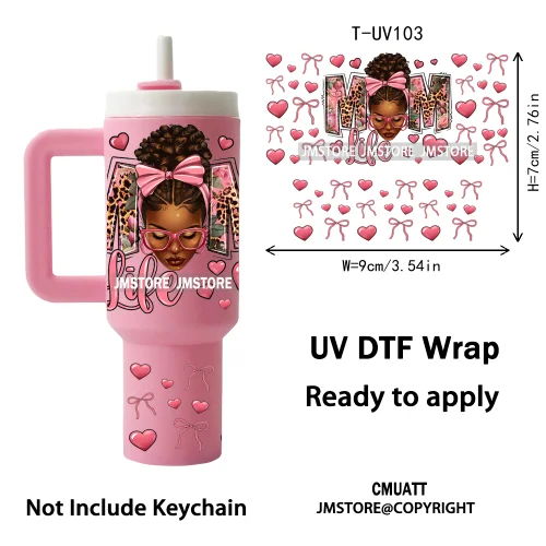Black Mom Queen Afro African Custom UV DTF Stickers Print Tumbler Wraps Ready to Transfer Waterproof For Mini Tumbler Keychain