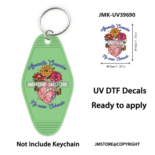 Mexican Conchas Ghost Spooky Halloween UV DTF Motel Keychain Wraps Ready To Apply Waterproof High Quality Hotel Keychain Decals