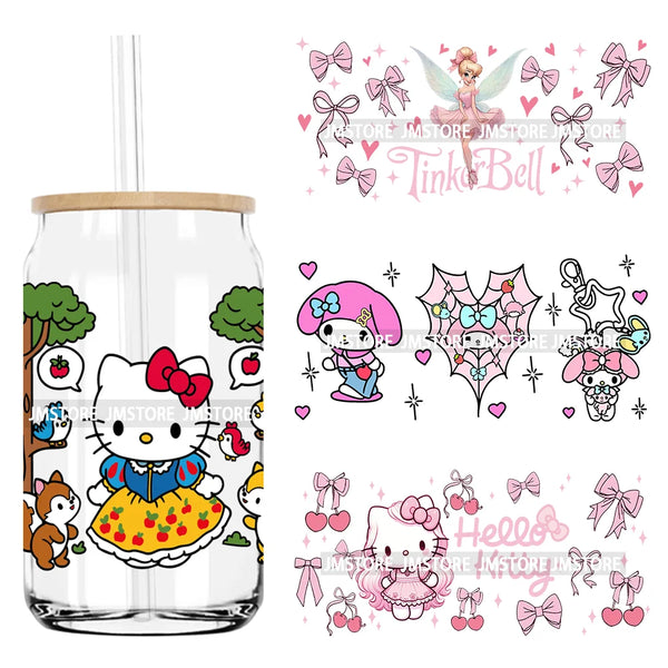 Cute Cartoon Characters UV DTF Sticker For 16OZ Libbey Glass Cup Can Wrap Transfer Stickers Custom Labels DIY Logo Magic World