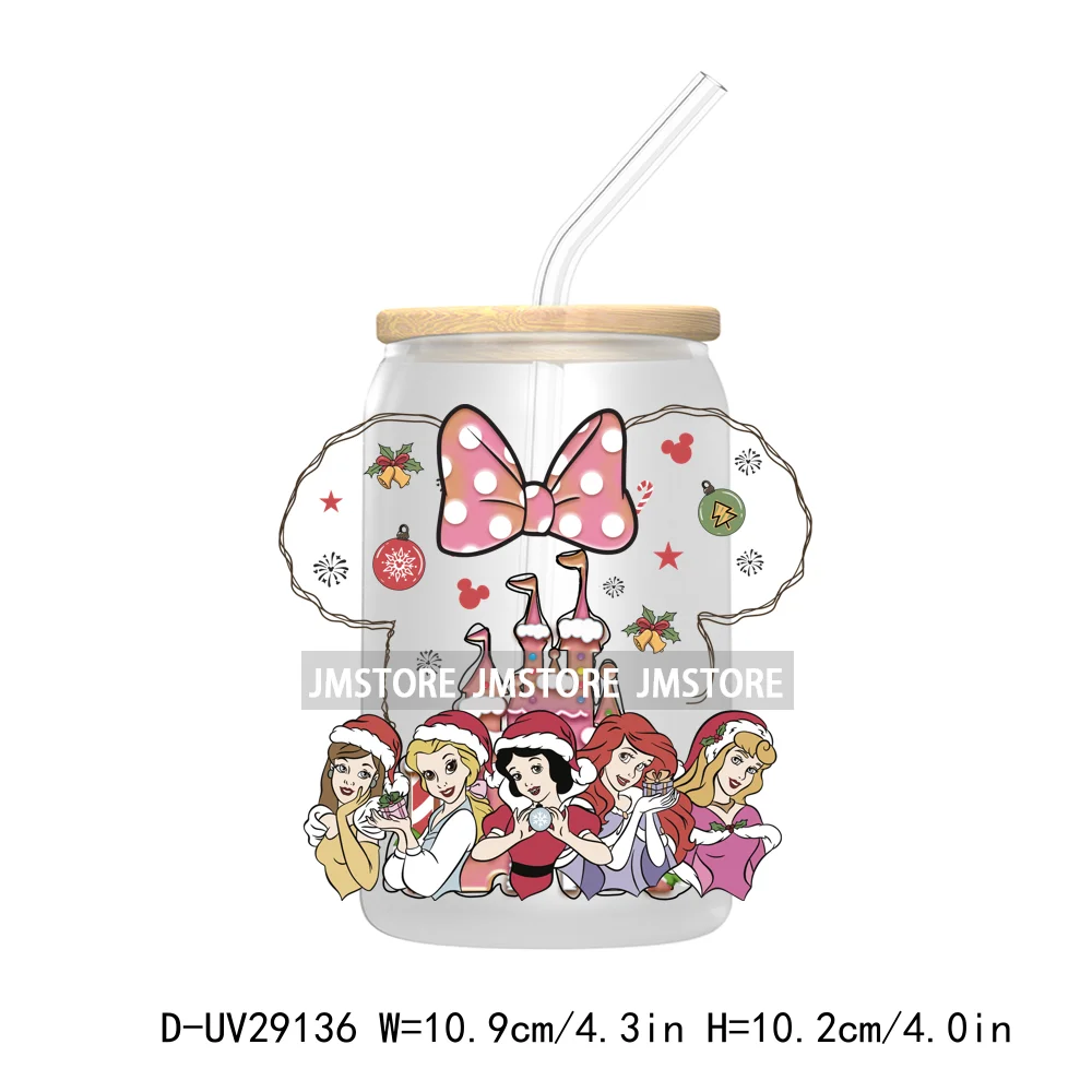 Christmas Vibes Cartoon Mouse Friends UV DTF Transfer Stickers Decals For Libbey Cold Cups Mugs Tumbler Labels Magical Kingdom