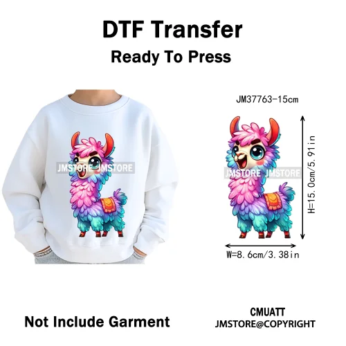 15cm 5.9in Kids Quirky Safari Cartoon Animal Iron On Transfers Stickers For Clothing DTF Printed Appliques Washable T-Shirts