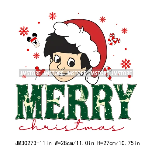Merry Christmas Cute Cartoon Animal Friends Winter White Festive Vibes Iron On DTF Transfers Stickers Ready To Press For Hoodies