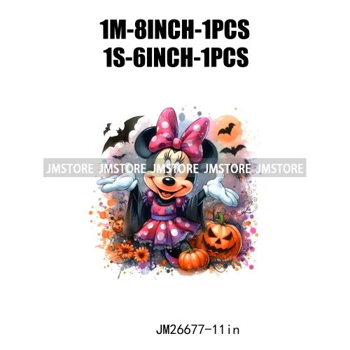 Wholesale Cartoon Character Pumpkin Halloween Scary Vibes Thermal Logo DTF Iron On Transfer Stickers Ready To Press For Clothing