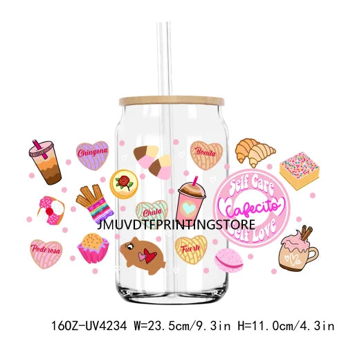 Cartoon Baby Princess 16OZ UV DTF Cup Wrap Transfers Sticker Custom Label DIY Waterproof Logo For Libbey Glass Can Latin Culture