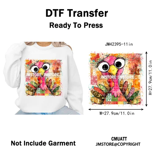 Trendy Give Thanks Coquette Gobble Turkey Bow Girly Fall Blessed Iron on DTF Heat Transfers Stickers Ready to Press for Clothing