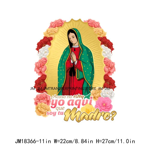 San Judas Tadeo Mexican Latin Culture Washable Decals Madre Mia Our Lady of Guadalupe DTF Transfers Stickers For Clothes Bags