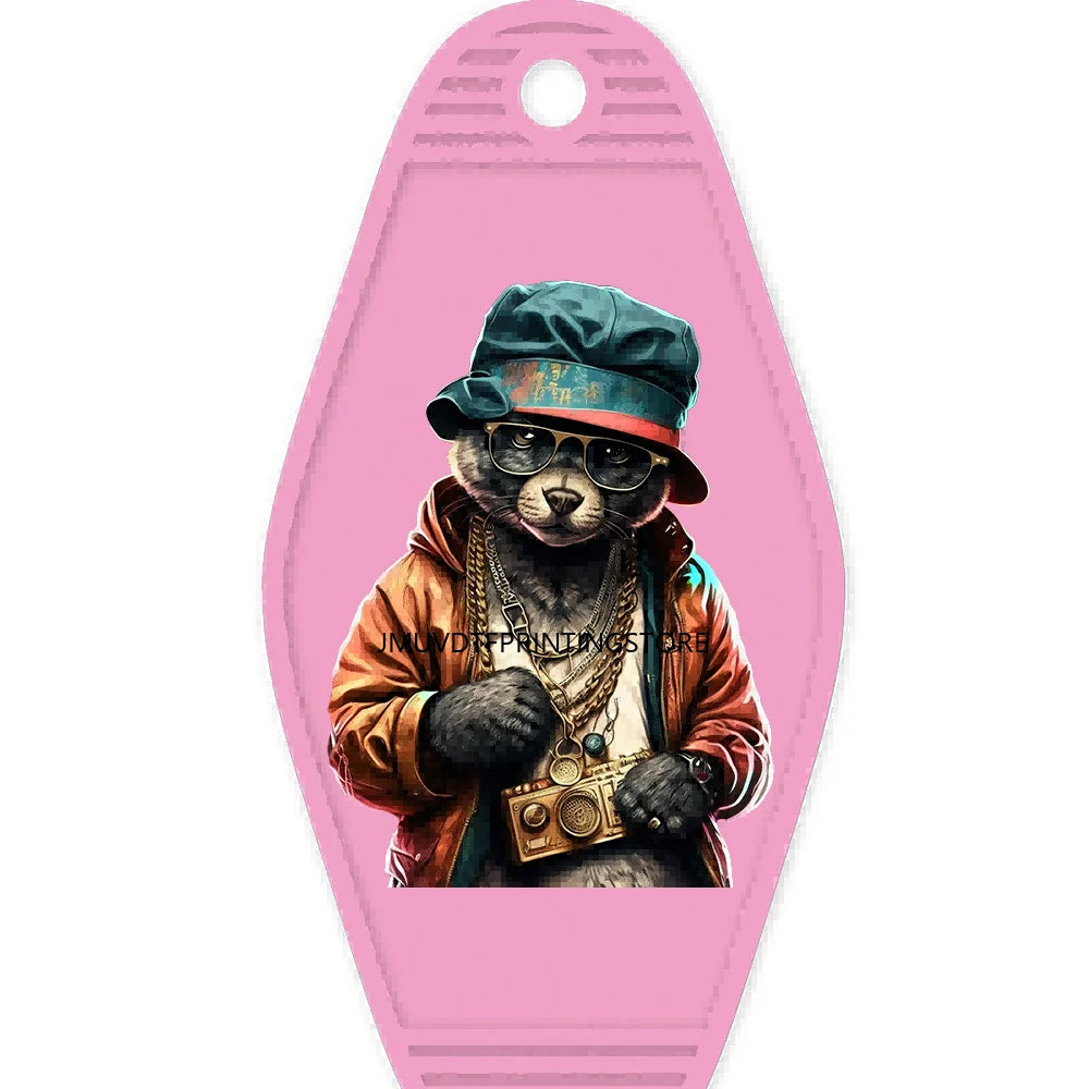 Hip Hop Money Lion High Quality WaterProof UV DTF Sticker For Motel Hotel Keychain Hustle Bear Animals