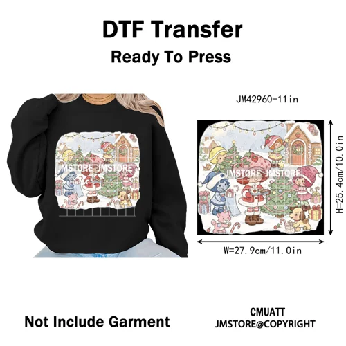 Cartoon Holiday Mouse Gingerbread Baking Christmas Tis The Season Iron on DTF Heat Transfers Stickers Ready to Press for Clothes