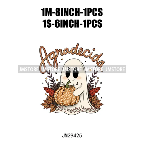 Aqui Espantan Tricotri Mexican Ghost Latina Culture Spooky Pumpkin Halloween Iron On DTF Heat Press Transfer Sticker For Hoodies