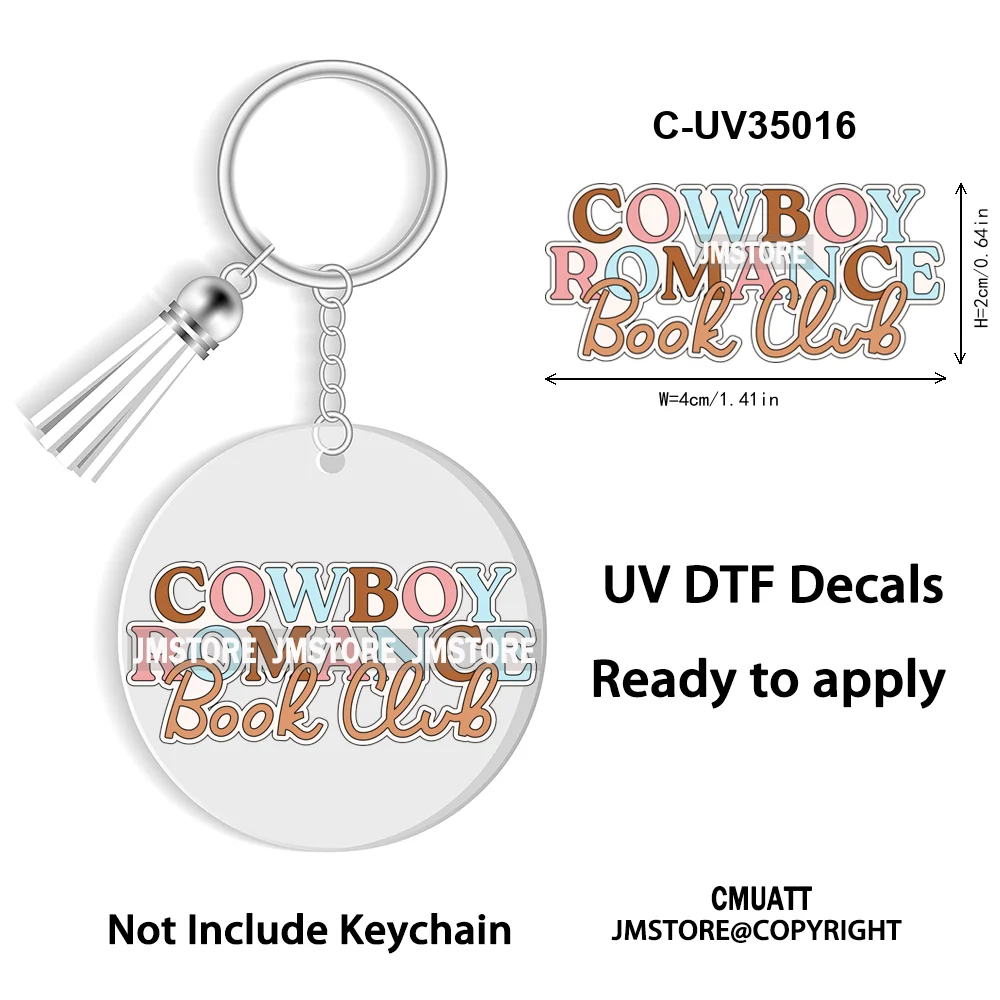 Smells Like Historical Romance Bookish Positive Quotes New WaterProof UV DTF Stickers For Round Circle Acrylic Keychain Key Ring