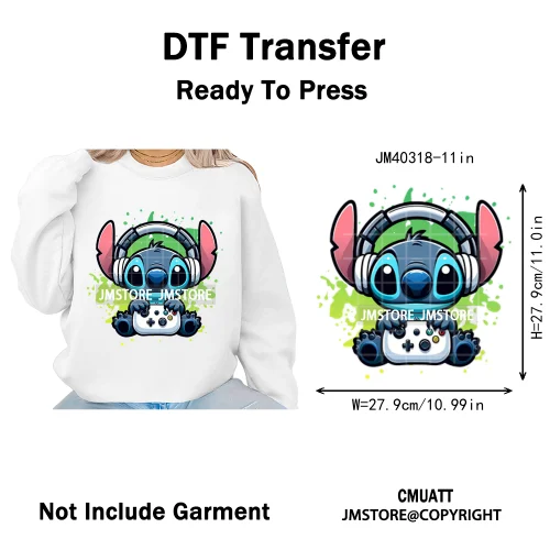 Funny Cartoon Playing Kids Love Character Thermal Printing Iron on DTF Washable Transfers Stickers Ready to Press for T-shirts