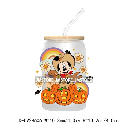 Cartoon Halloween Trick Or Treat UV DTF Transfer Stickers Decals For Libbey Cold Cups Mug Tumbler High Quality Label Hocus Pocus