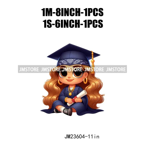 Chicano Graduation Para Mi Familia Si Se Pudo Chicano Educated Latina Sernior School Girls DTF Transfer Stickers For T-shirts