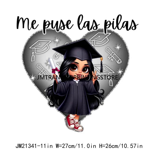 Chicana Chola Educated Latina Graduation Girl Mexican Culture Iron On Stickers Chingona y con Diploma DTF Transfers For Garment