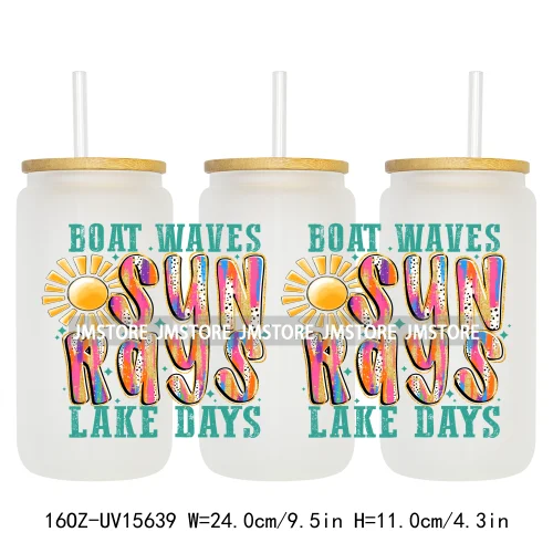 Coquette Bow Florida Softgirl Summer Trip  UV DTF Wraps Transfer Sticker Custom High Quality For 16OZ Libbey Glass Can Tumbler