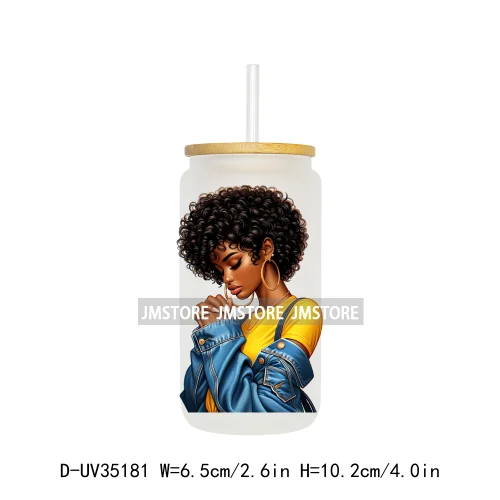 Black Girl Praying Faith Religious Woman UV Sticker Decals For Libbey Cold Cups Mugs Tumbler Transfer Stickers Waterproof Prints