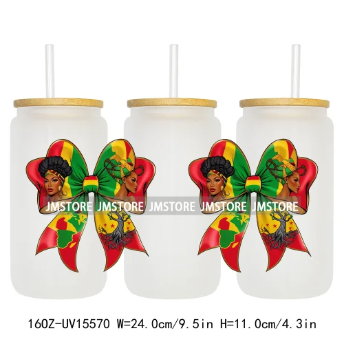 1865 Juneteenth Black History Month UV DTF Cup Wraps Ready To Apply CustomTransfer Stickers For 16OZ Libbey Glass Can Tumbler
