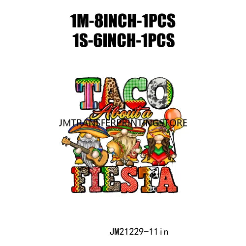 Colorful Mexican Pinata Latina Cinco De Mayo Festival Logos Iron On Fiesta Tacos Tequila DTF Transfer Stickers For Clothing