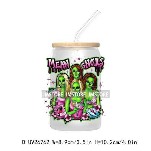 Horror Movies Ice Cream Cartoon Characters UV DTF Transfers Stickers Decals For Libbey Cold Cups Mugs Tumbler Waterproof Logo