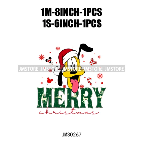 Merry Christmas Cute Cartoon Animal Friends Winter White Festive Vibes Iron On DTF Transfers Stickers Ready To Press For Hoodies