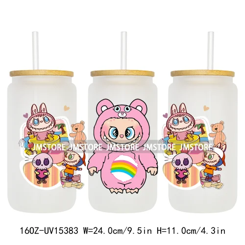 Funny Cartoon Characters Doll Friends 16OZ UV DTF Cup Wraps Ready To Apply Custom Transfer Stickers For Libbey Glass Can Tumbler