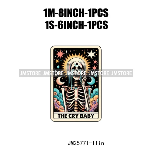 Funny Sarcastic Hot Mama Housewife Women Skull Tarot Card Printing DTF Diy Iron On Transfer Stickers Ready To Press For Clothing