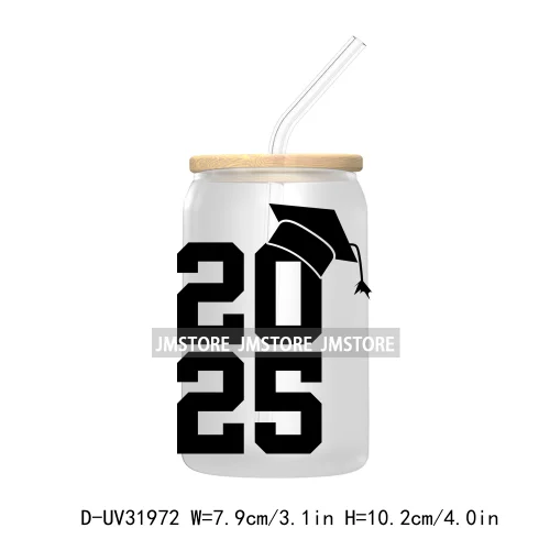 Class Of 2025 Graduation High School Senior UV DTF Transfer Stickers Decals For Libbey Cold Cups Mugs Tumbler Waterproof Labels