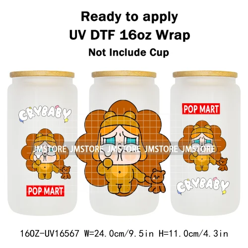 Cartoon Baby Monsters Cry UV DTF Stickers Ready To Transfer Cup Wrap Custom Labels DIY Craft For Libbey Can Glass Tumblers Mugs